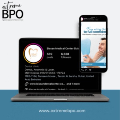 Bissan Medical Centre Dubai- Minimalist Website Launch Computer Mockup Instagram Post
