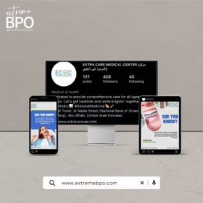 Extra Care Dental Clinic -Minimalist Neutral Multi Device Computer Mockup Website Launch Instagra